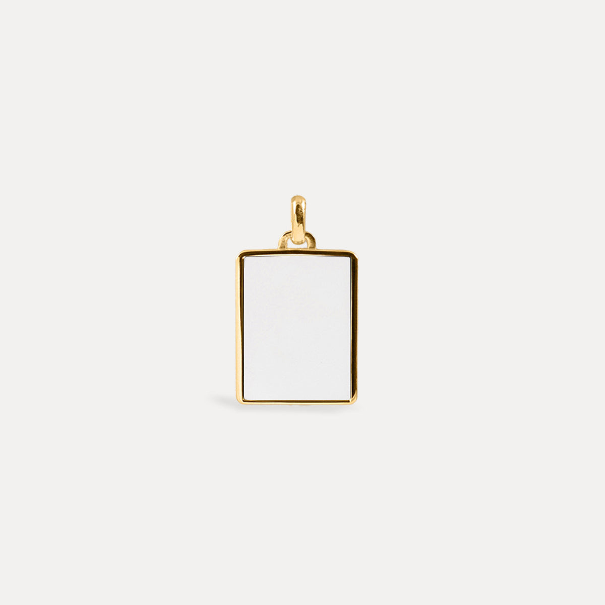 Stilnest Chalcedon Tag Anhänger 24k Gold Vermeil Weiß