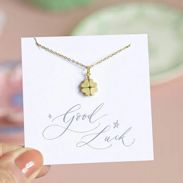 Joy by Corrine Smith Four Leaf Clover Halskette Gold Kleeblatt