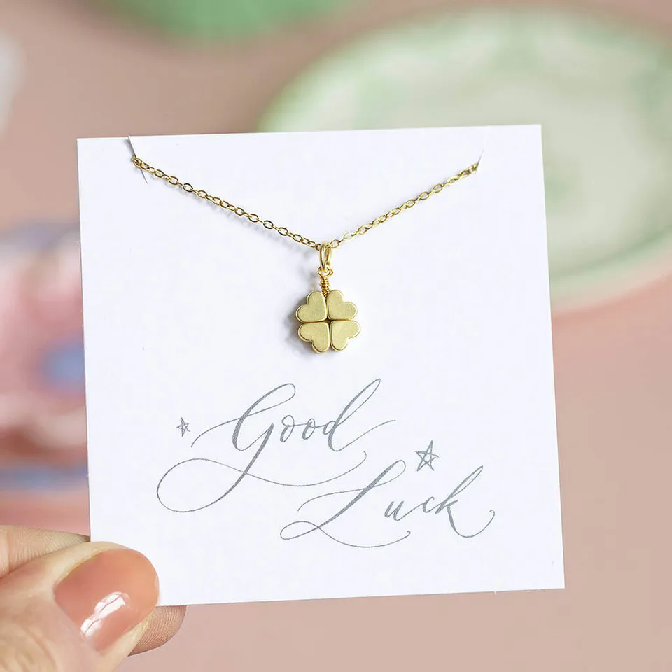 Joy by Corrine Smith Four Leaf Clover Halskette Gold Kleeblatt