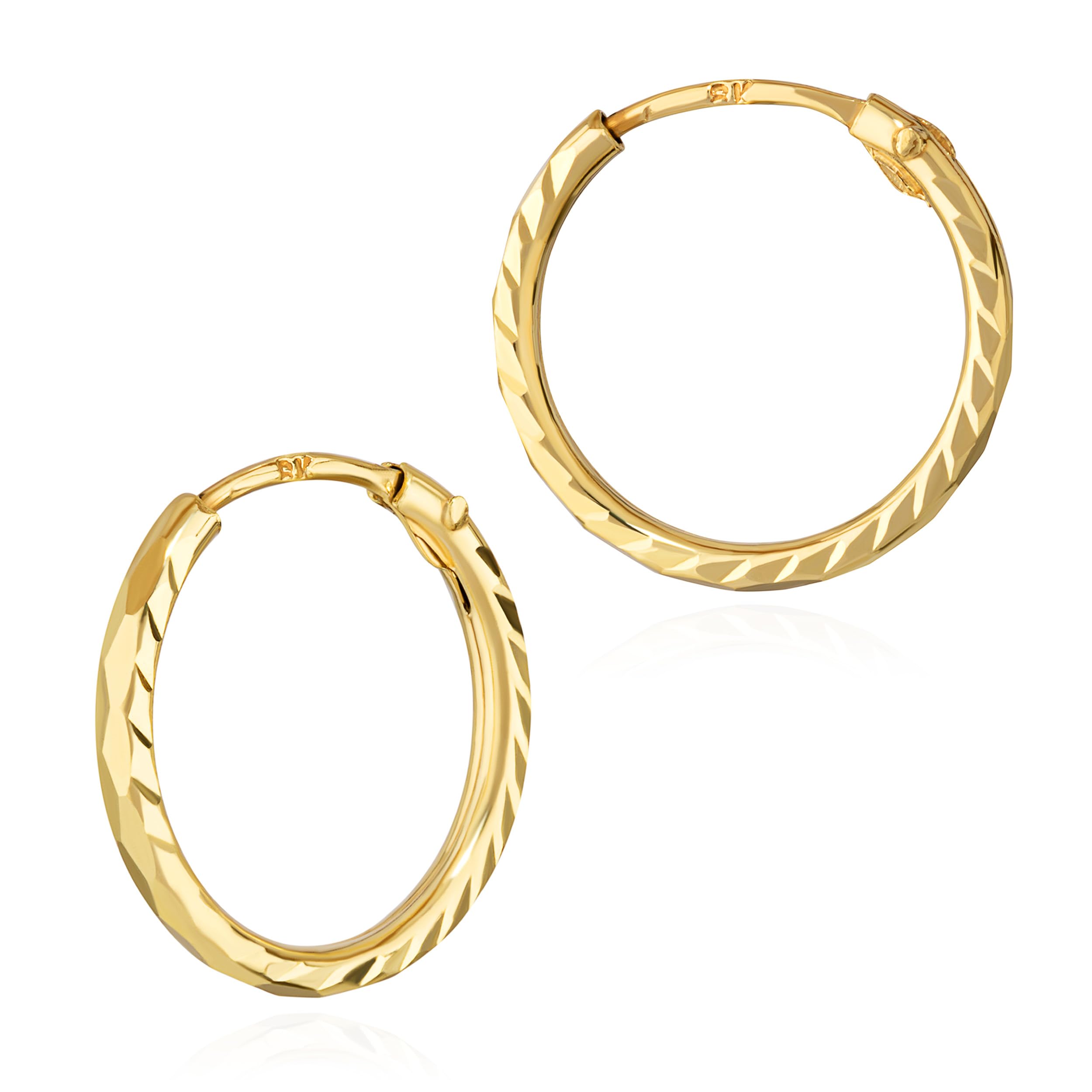 NKlaus Paar Creolen 333 Gelbgold Ohrringe 1,1 mm Gelbgold