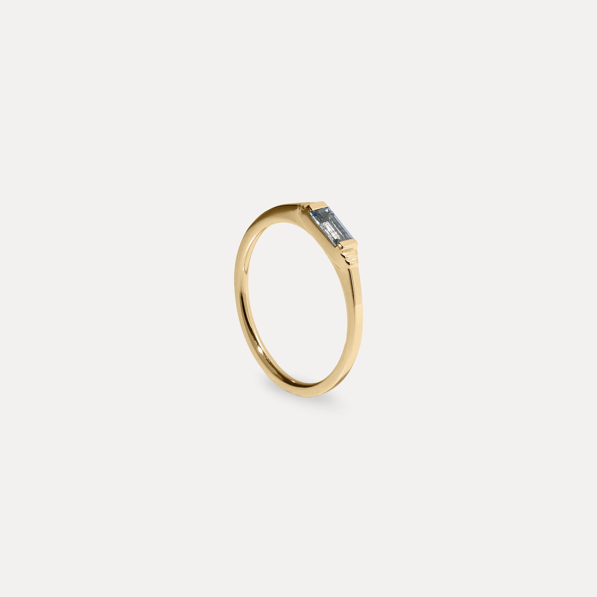 Stilnest Aquamarin Retro Ring 585 Gold Solitär Gr. 49-64