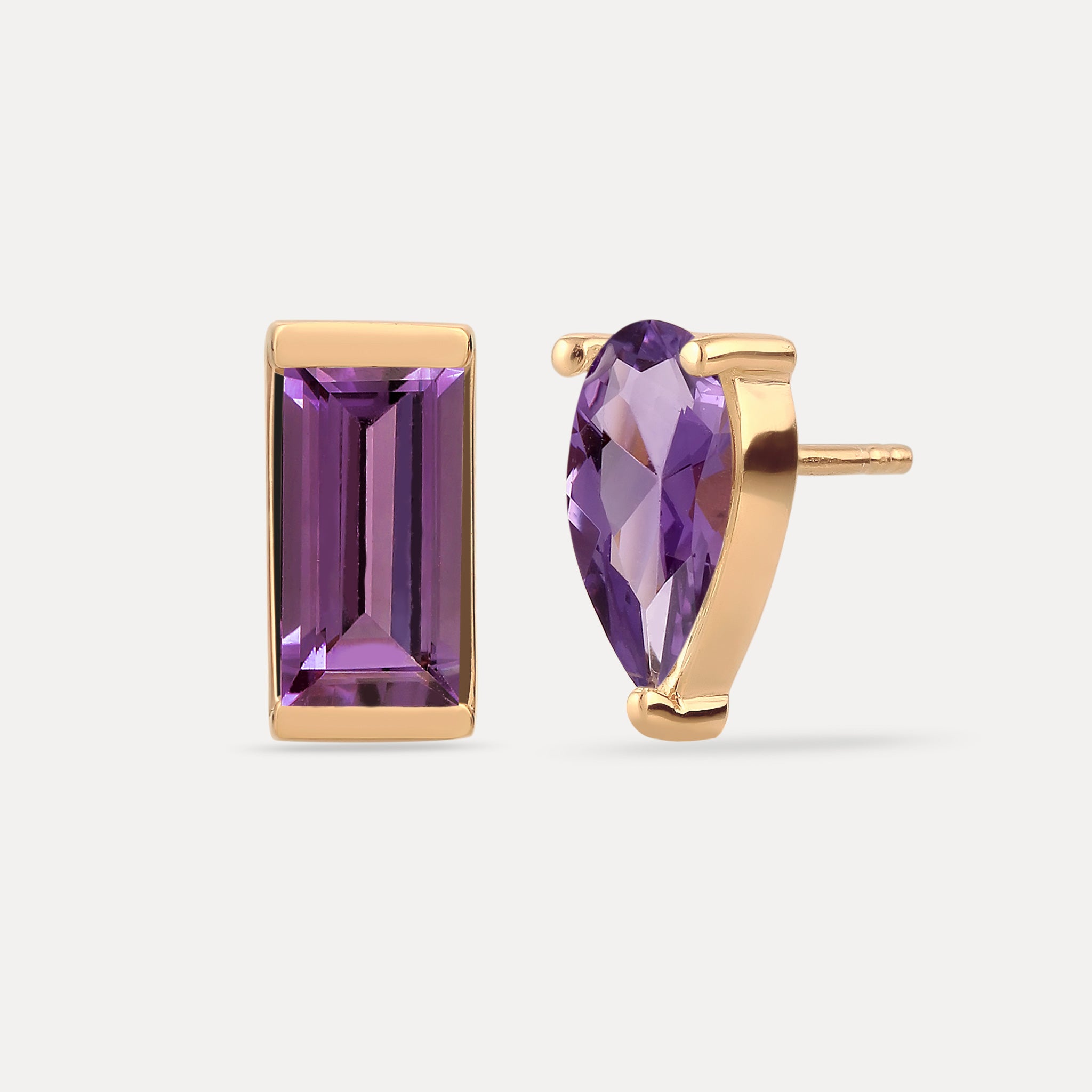 Stilnest Balance Ohrstecker 585 Gold Ohrringe Amethyst