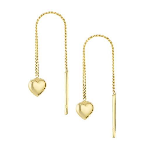 NKlaus Jewellery Durchzieher Herz 333 Gelbgold 5x5,5mm Paar