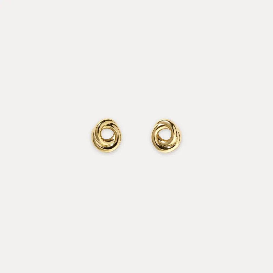 Stilnest Duo Small Ohrstecker 585 Gold 14k Massivgold klein
