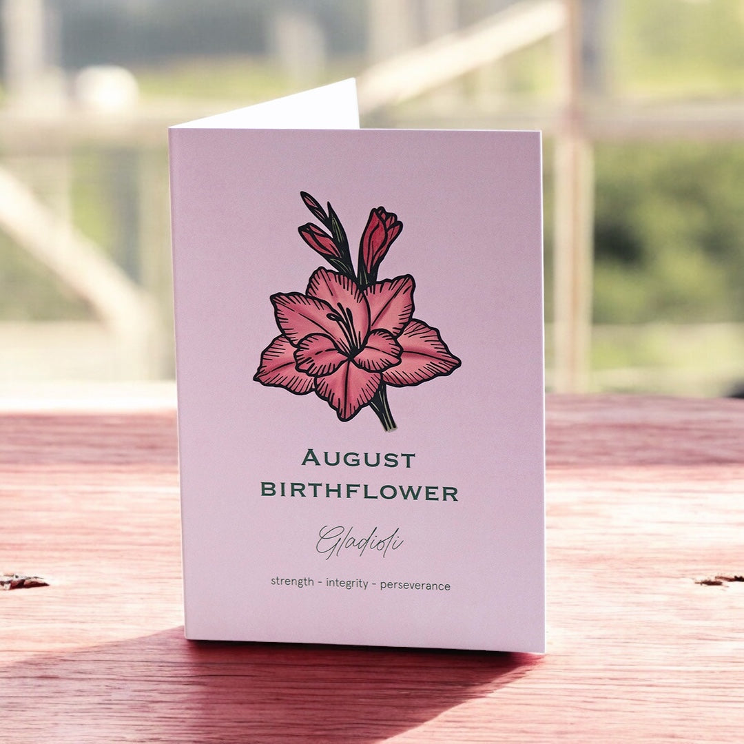 Joy by Corrine Smith Prints & Cards August Gladioli Karte