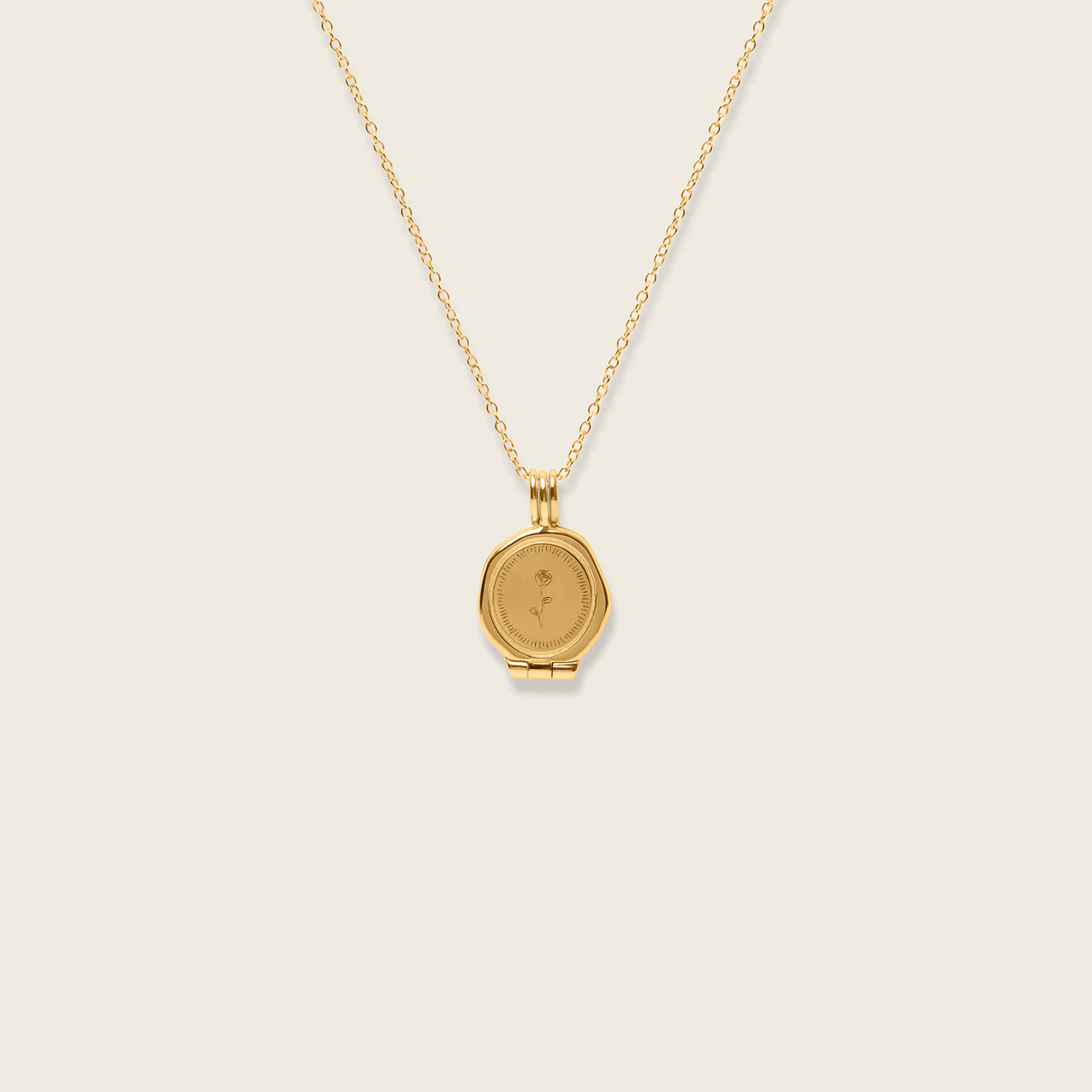 Stilnest Rose Seal Medaillon Kette Gold 45cm