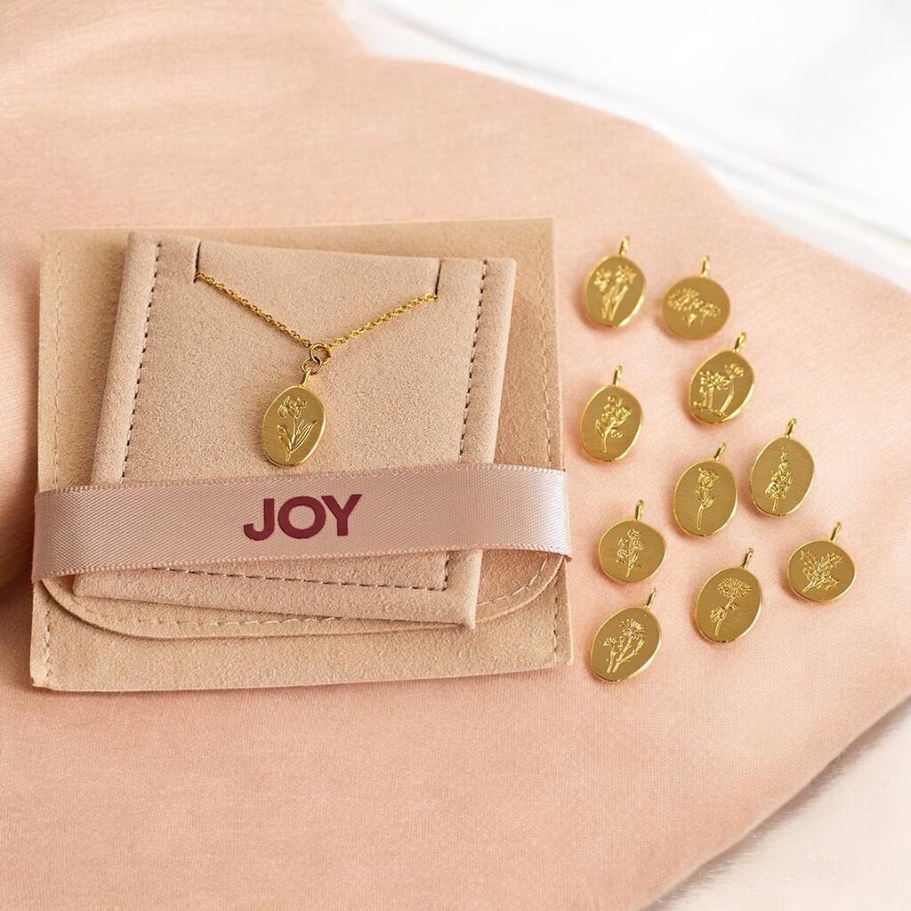 Joy by Corrine Smith Geburtsblume Halskette Gold Set