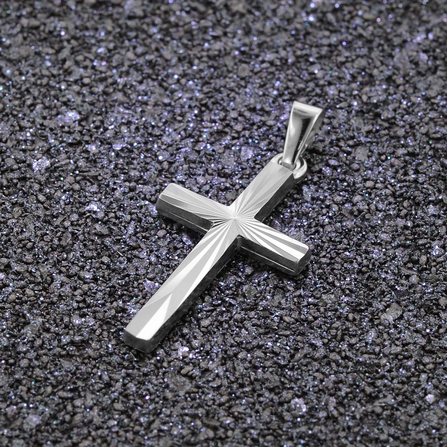 trendor Anhänger Kreuz 22 mm Weißgold 585 14 Karat 75647
