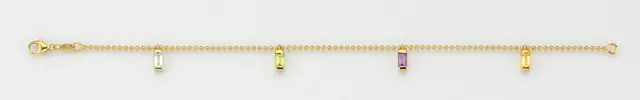 Eugen Rühle Collier 67.5879 Kugelkette 750 Gelbgold 4 Farbsteine