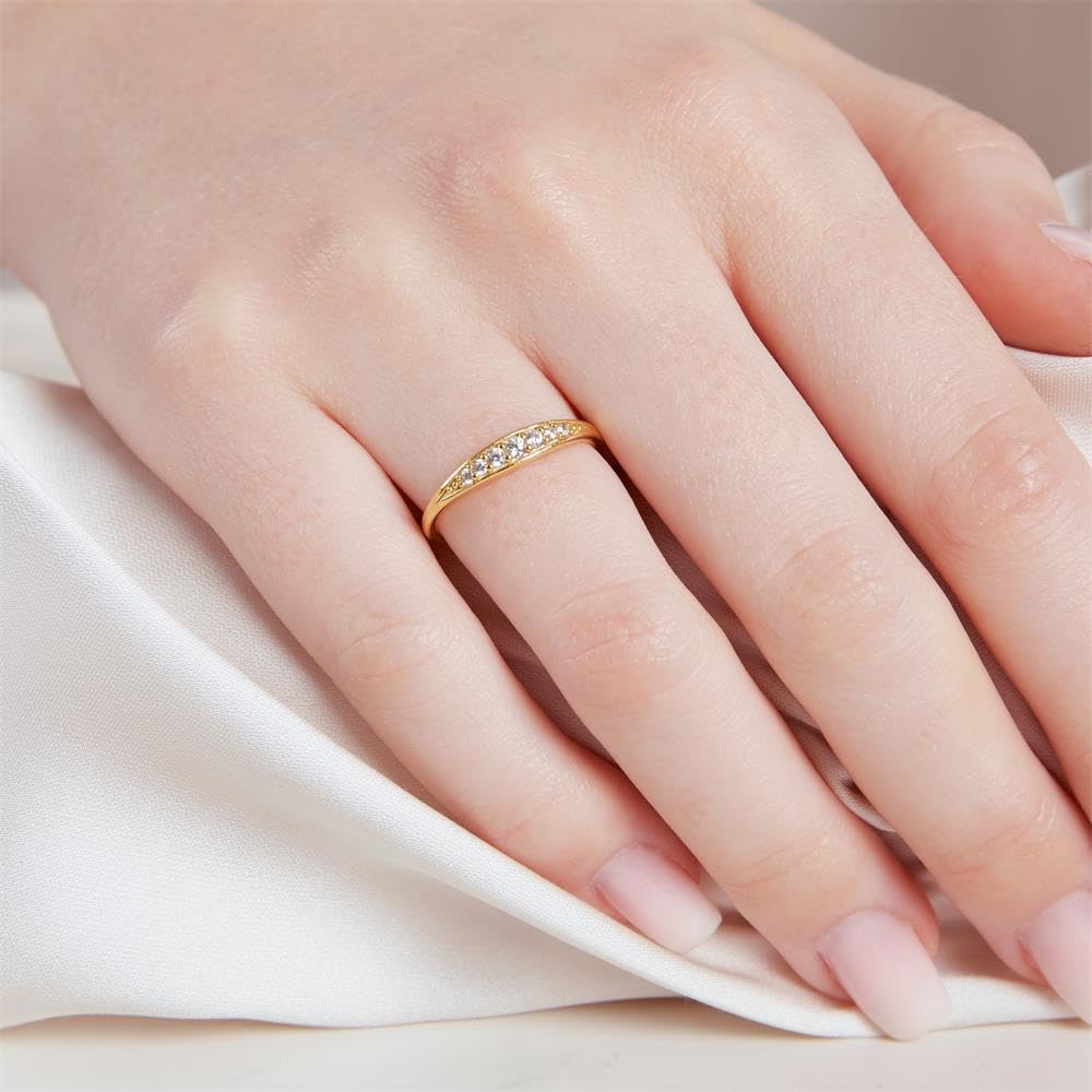 JEWLIX Damenring 925 Silber vergoldet Zirkonia Ring Gr.54