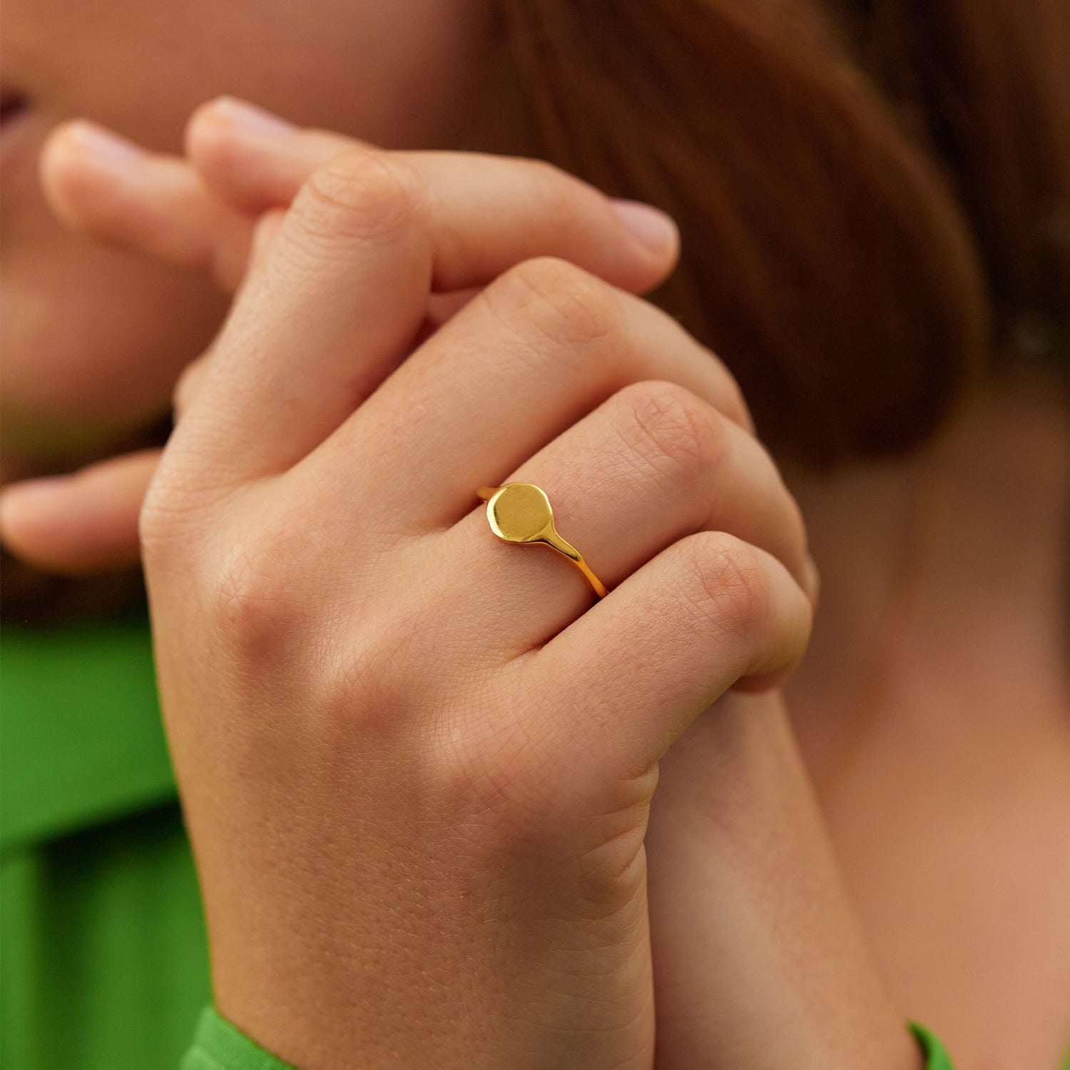 Stilnest Fluid Siegelring 585 Gold Ring 14k Massivgold