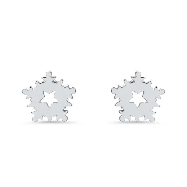 JEWLIX Schneeflocken Ohrstecker Silber 925 Eiskristall
