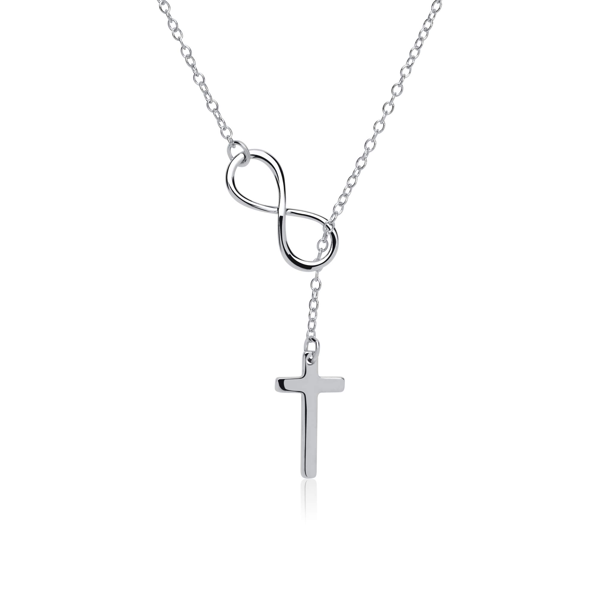 JEWLIX Infinity Kreuz Y-Kette 925 Silber Anhänger