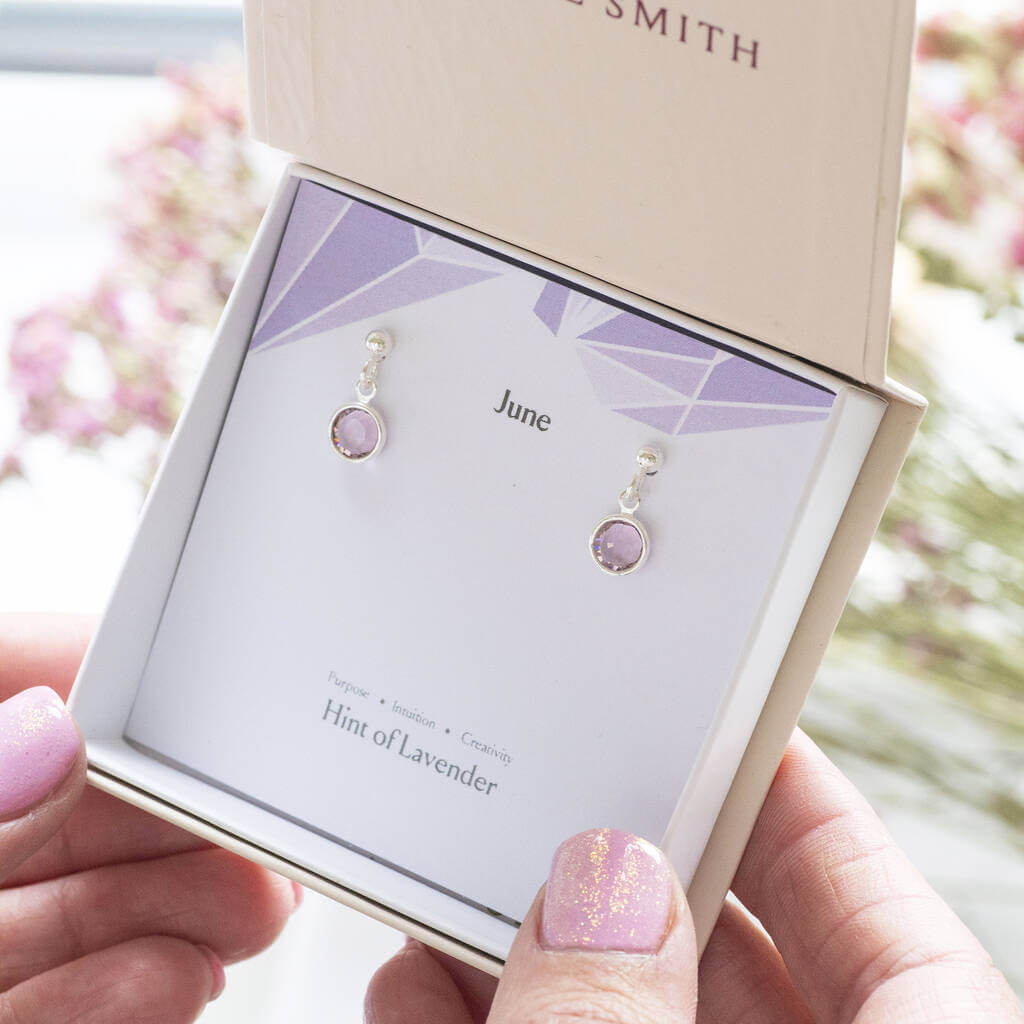 Joy June Birthstone Ohrringe Tropfen Swarovski vergoldet