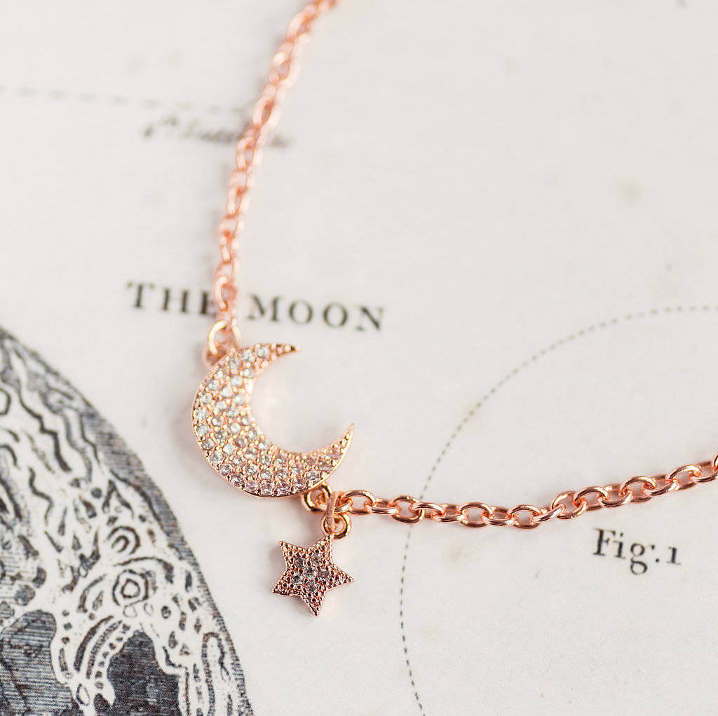 Joy Mond Stern Armband Gold Charm Pavé 18-19 cm
