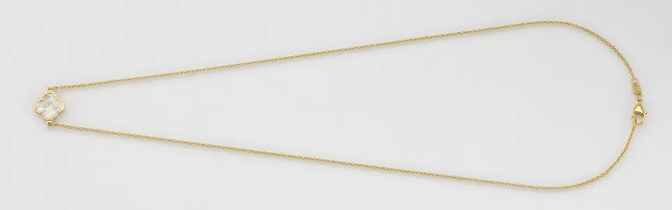 Eugen Rühle Collier Perlmutt Halskette Gelbgold 585 weiß