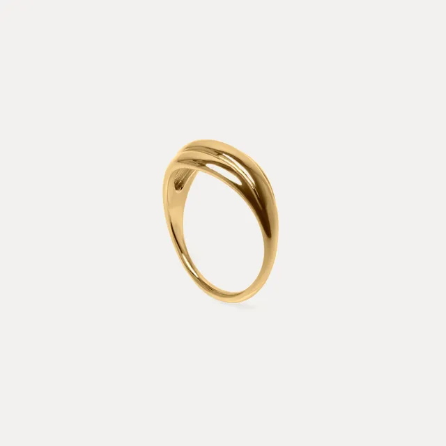 Stilnest Rise Bombé Ring 24k Gold Vermeil Gr. 52