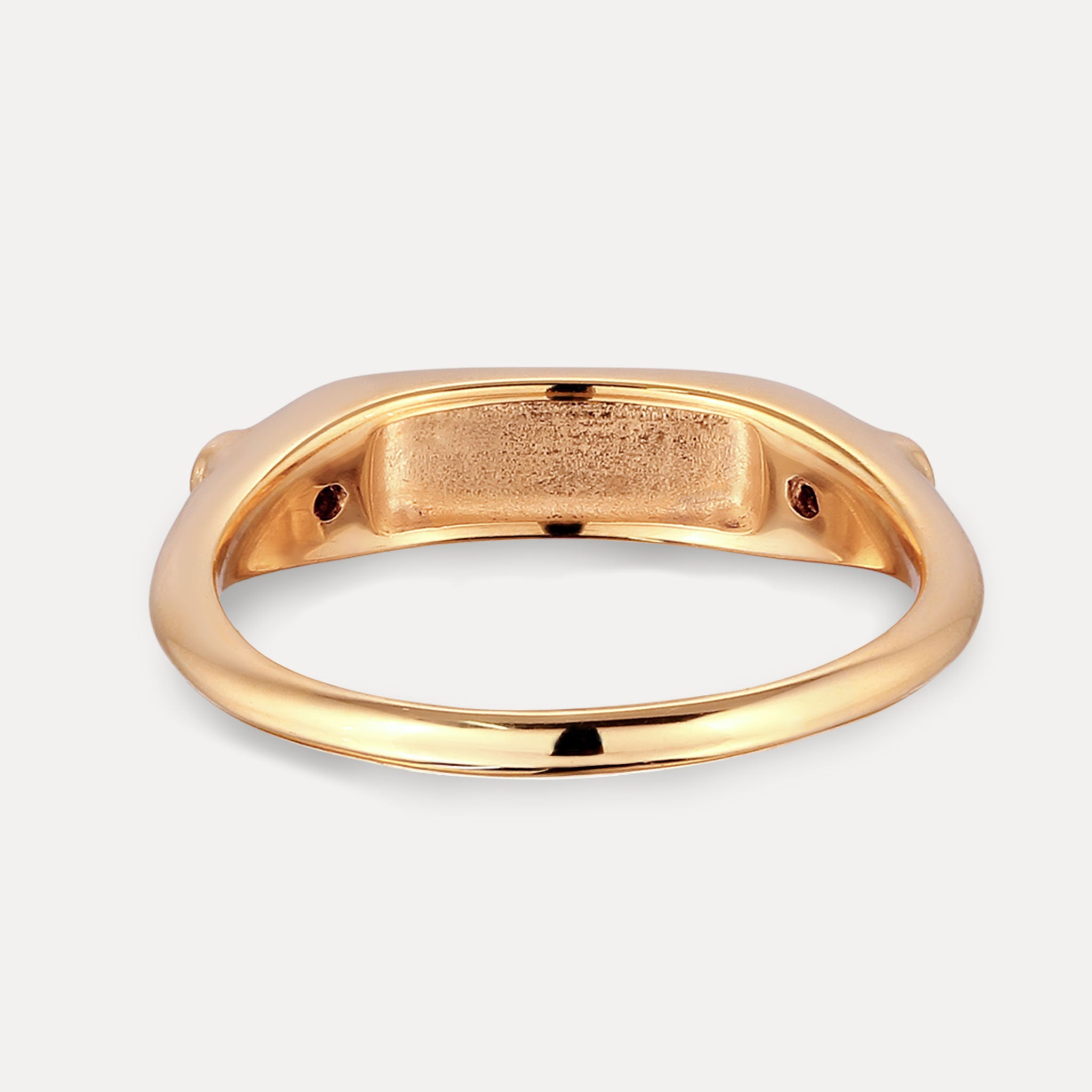 Stilnest Siegelring Weißer Saphir 585 Gold gravierbar 52