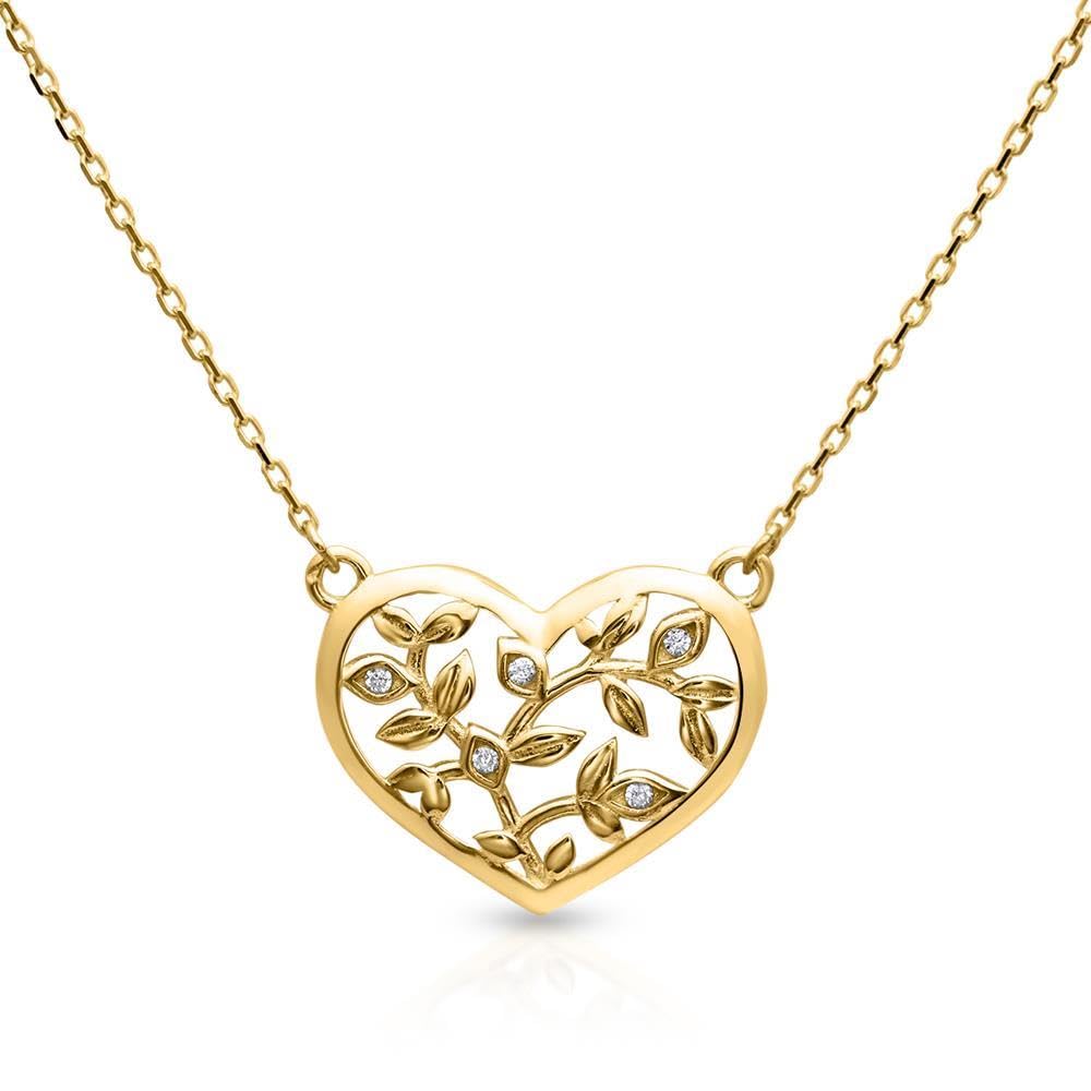 JEWLIX Herz Kette Damen 375 Gold Anhänger