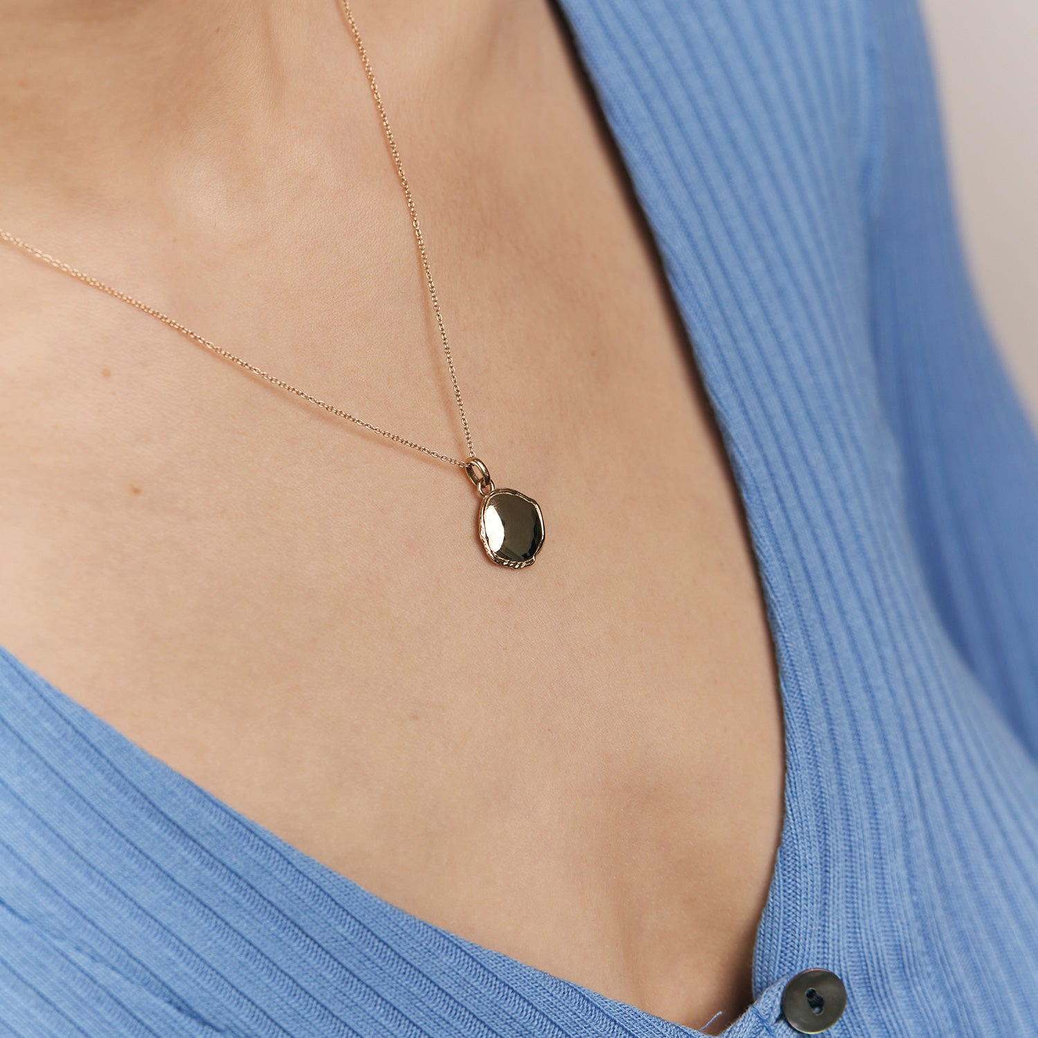 Stilnest Mater Medallion Kette 585 Gold 45cm