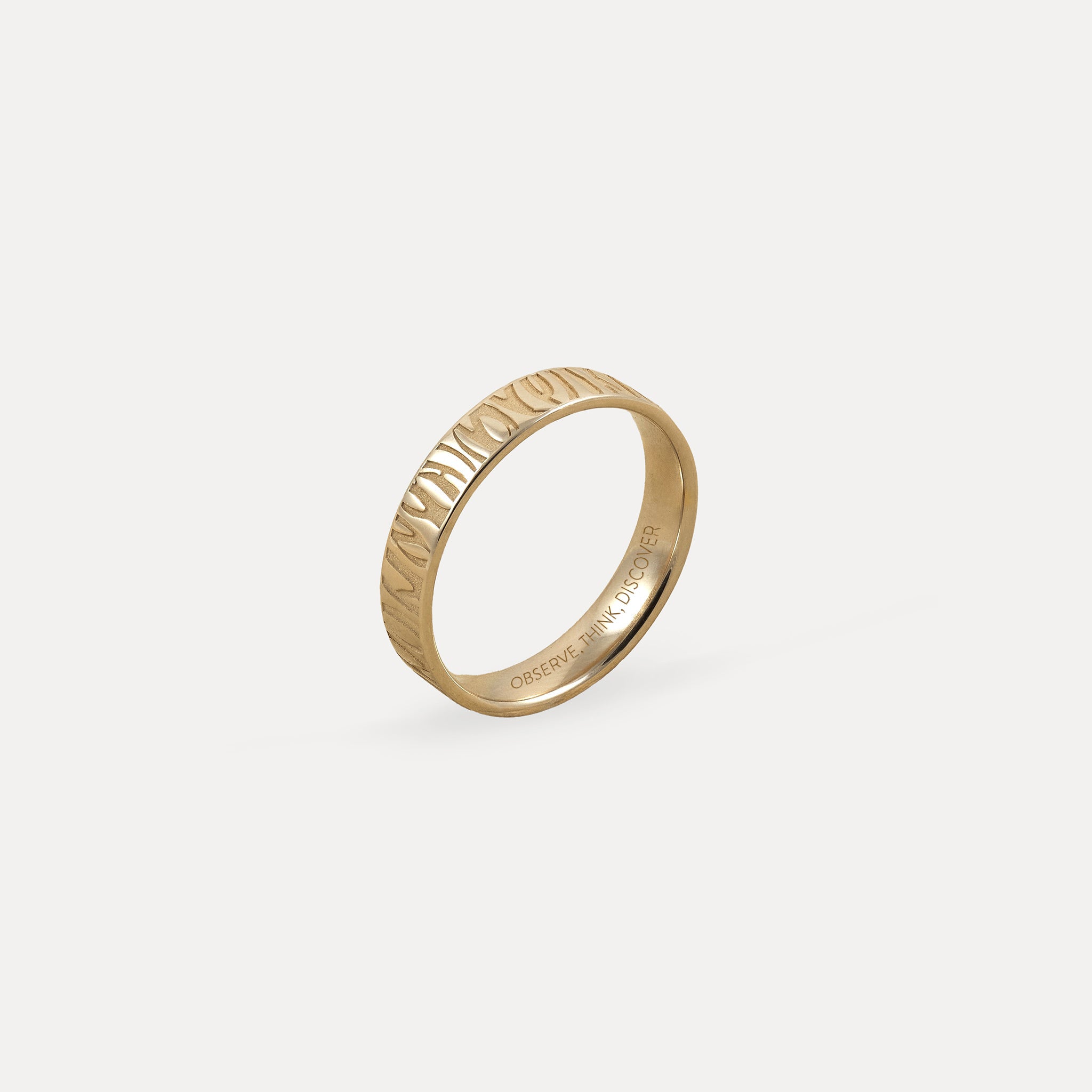 Stilnest Tiger Fair Band Ring 585 Gold Gr. 52 graviert