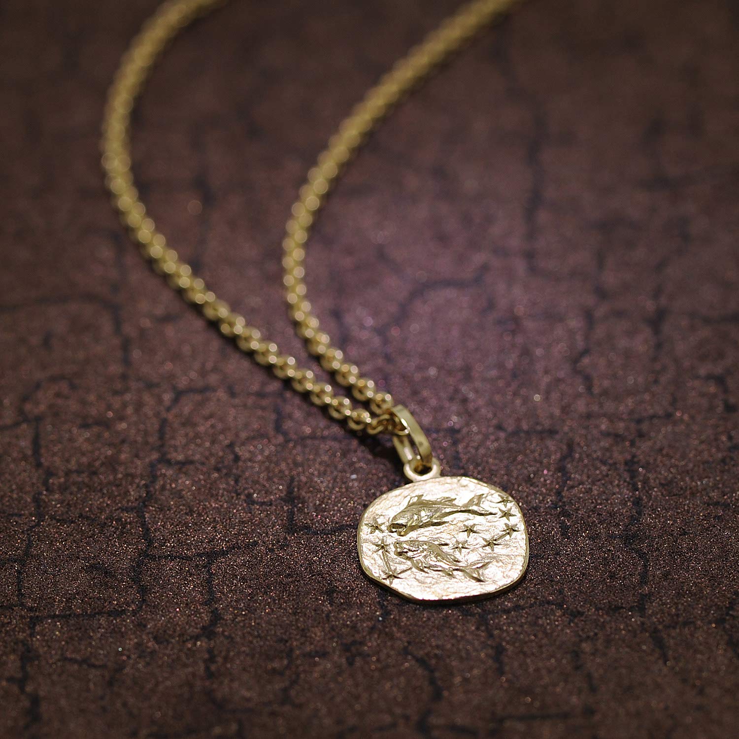 trendor Sternzeichen Fische Anhänger Gold 333 mit Kette