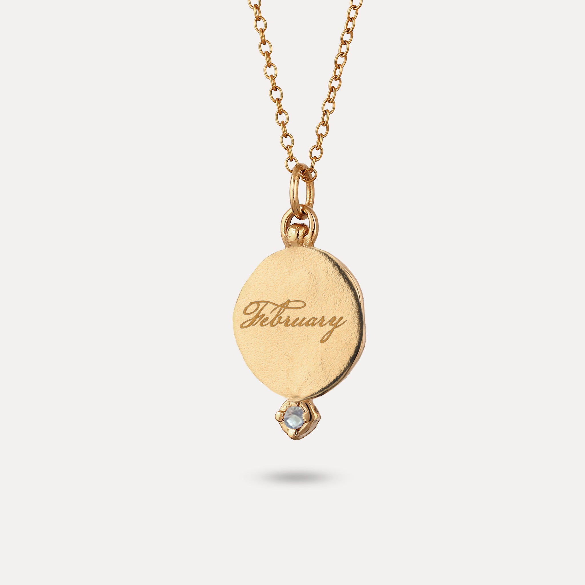 Stilnest Aquamarin Fluid Medallion Anhänger Gold Vermeil gravierbar