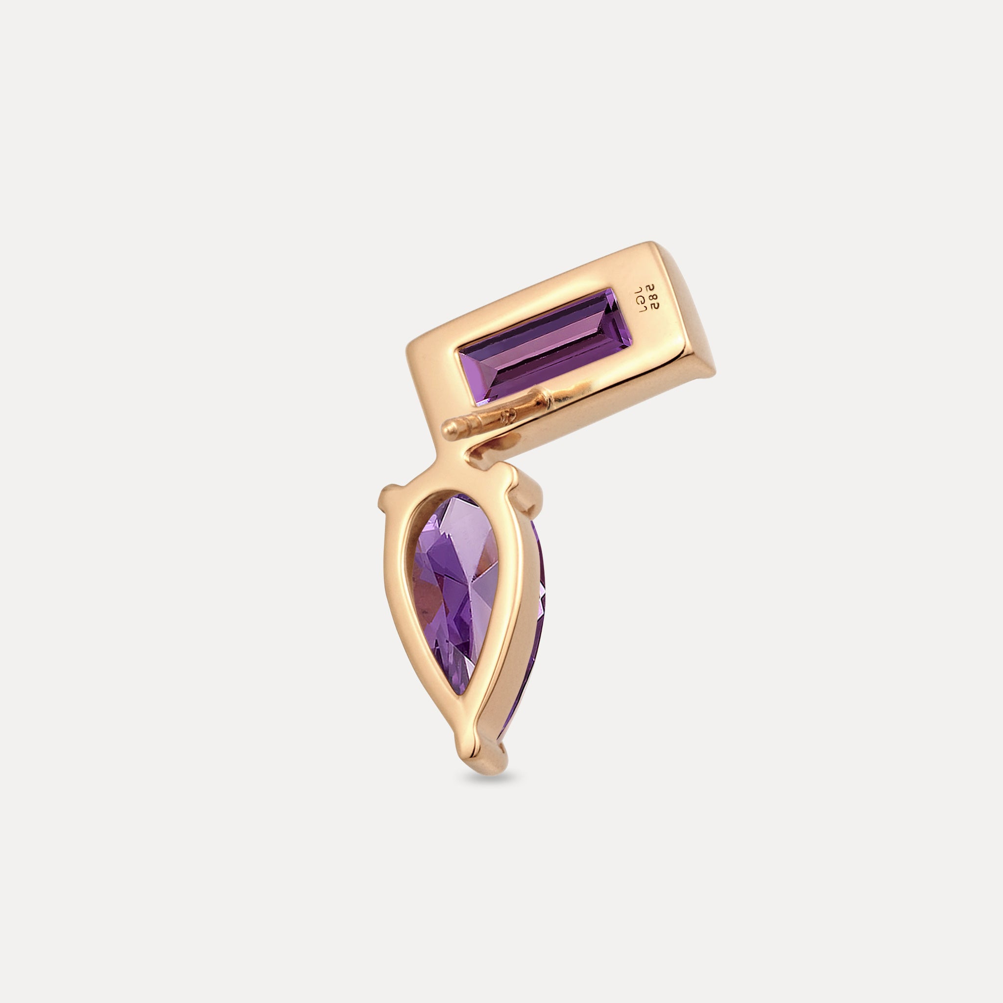 Stilnest Balance Dual Ohrstecker Amethyst 585 Gold links