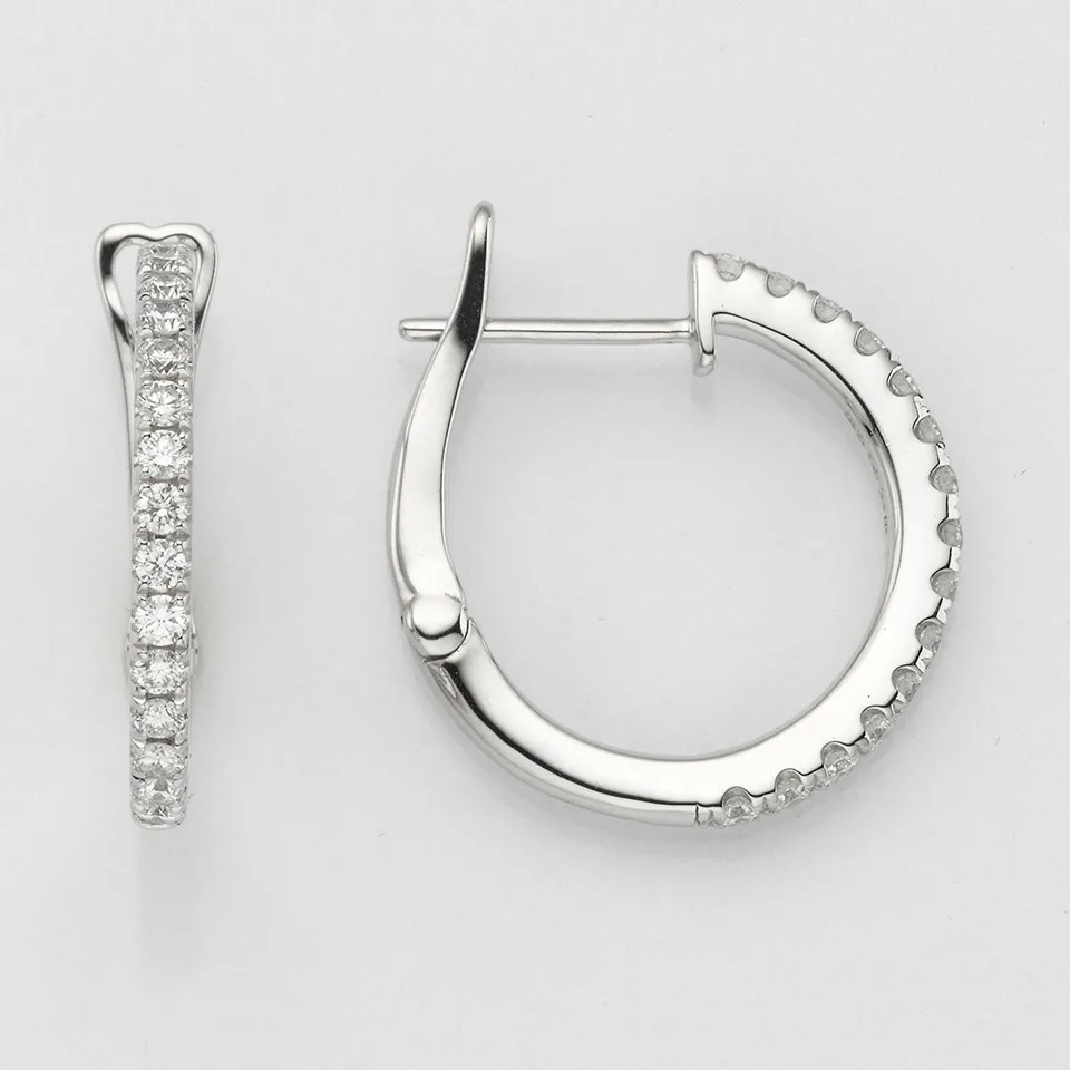 Eugen Rühle Klappcreolen 0,62ct WSI Ohrringe 20mm 585 Gelbgold