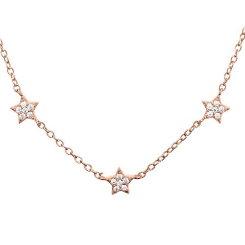 JEWLIX Ketten mit Anhänger Sterne Halskette Roségold Zirkonia