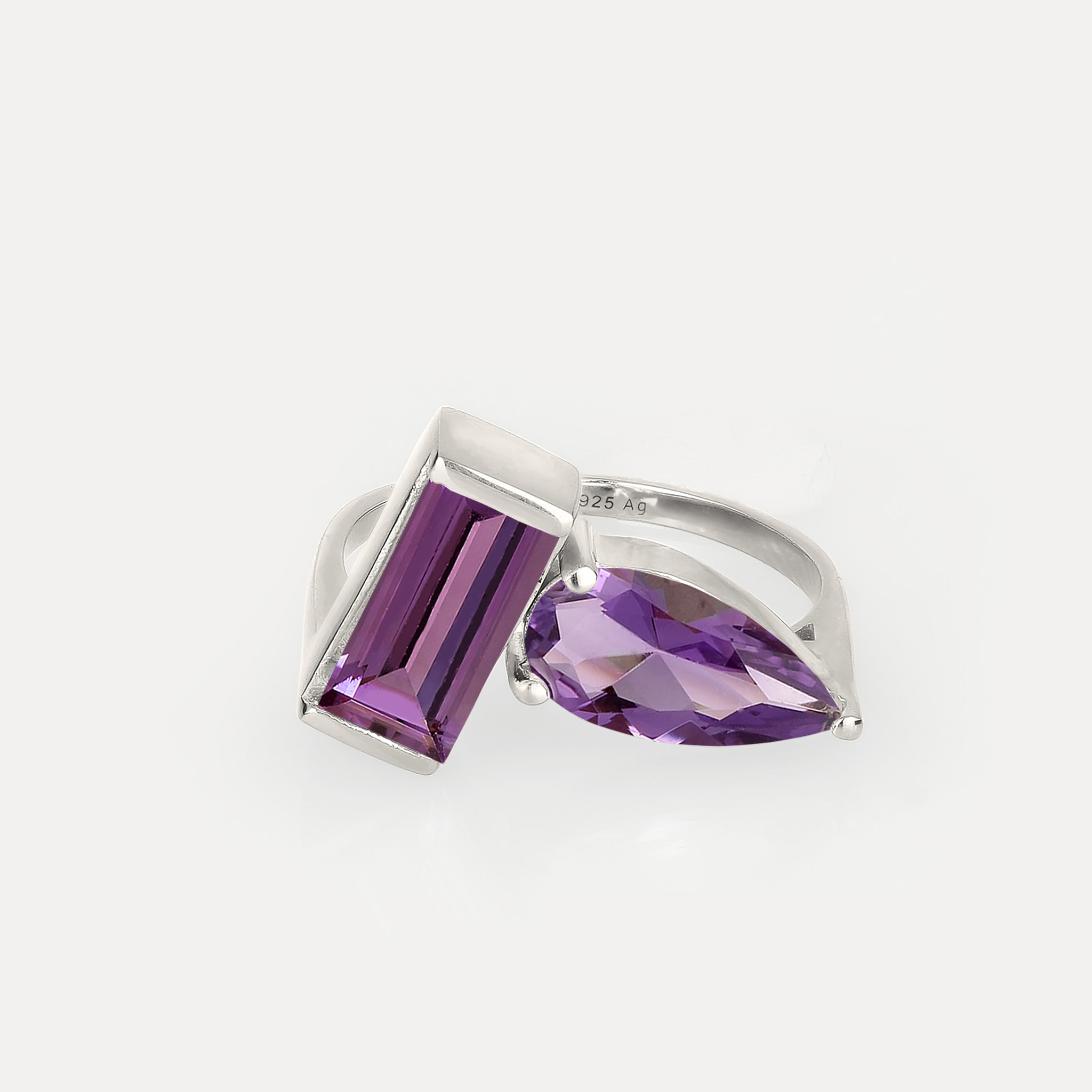 Stilnest Balance Amethyst Ring Gold Vermeil Gr.52 modern