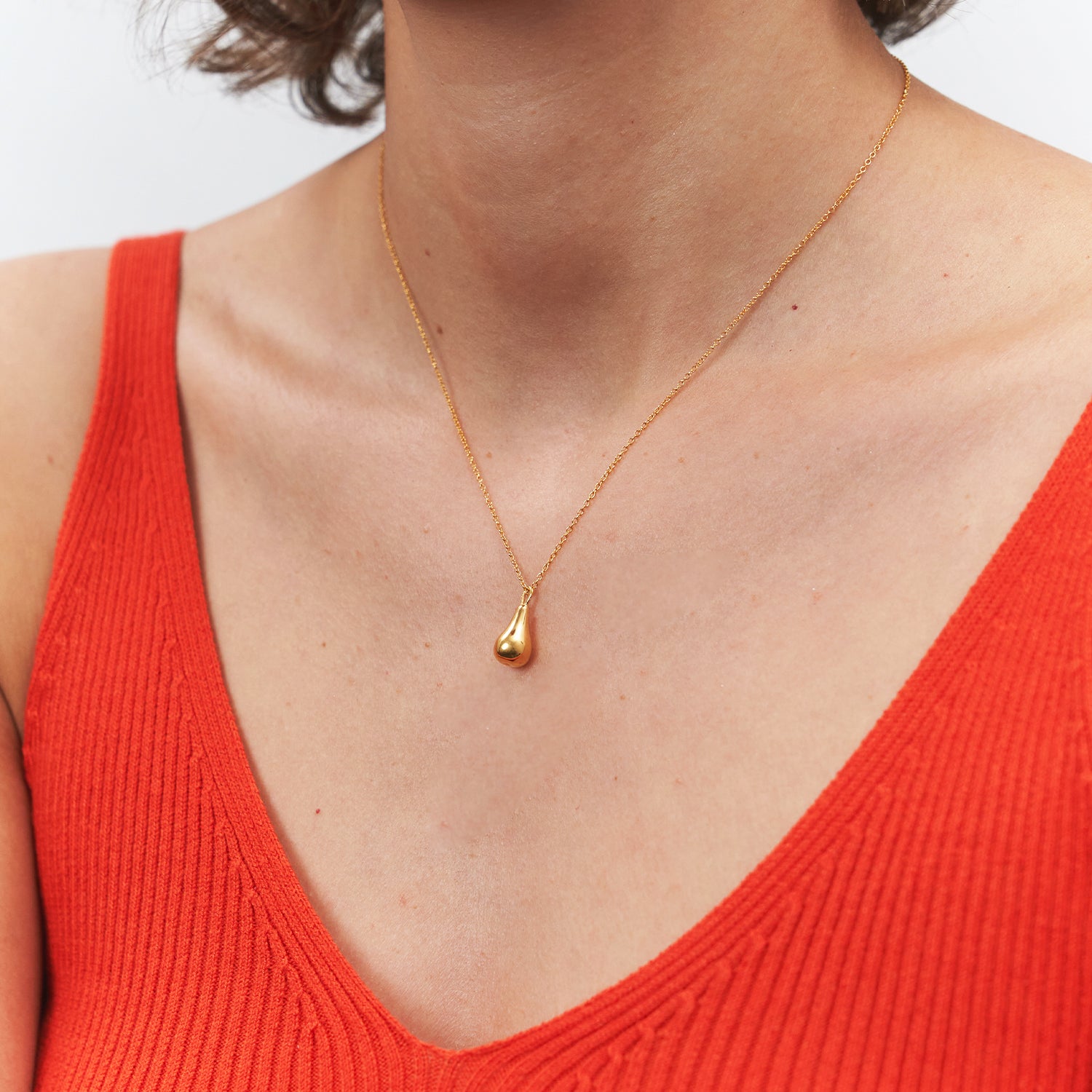 Stilnest Eden Pear Anhänger Birne Vermeil 13x8mm