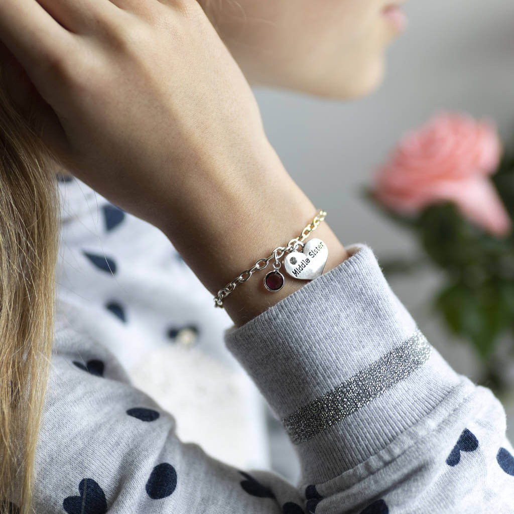 Joy by Corrine Smith Sisters Charm Armband Silber Kinder