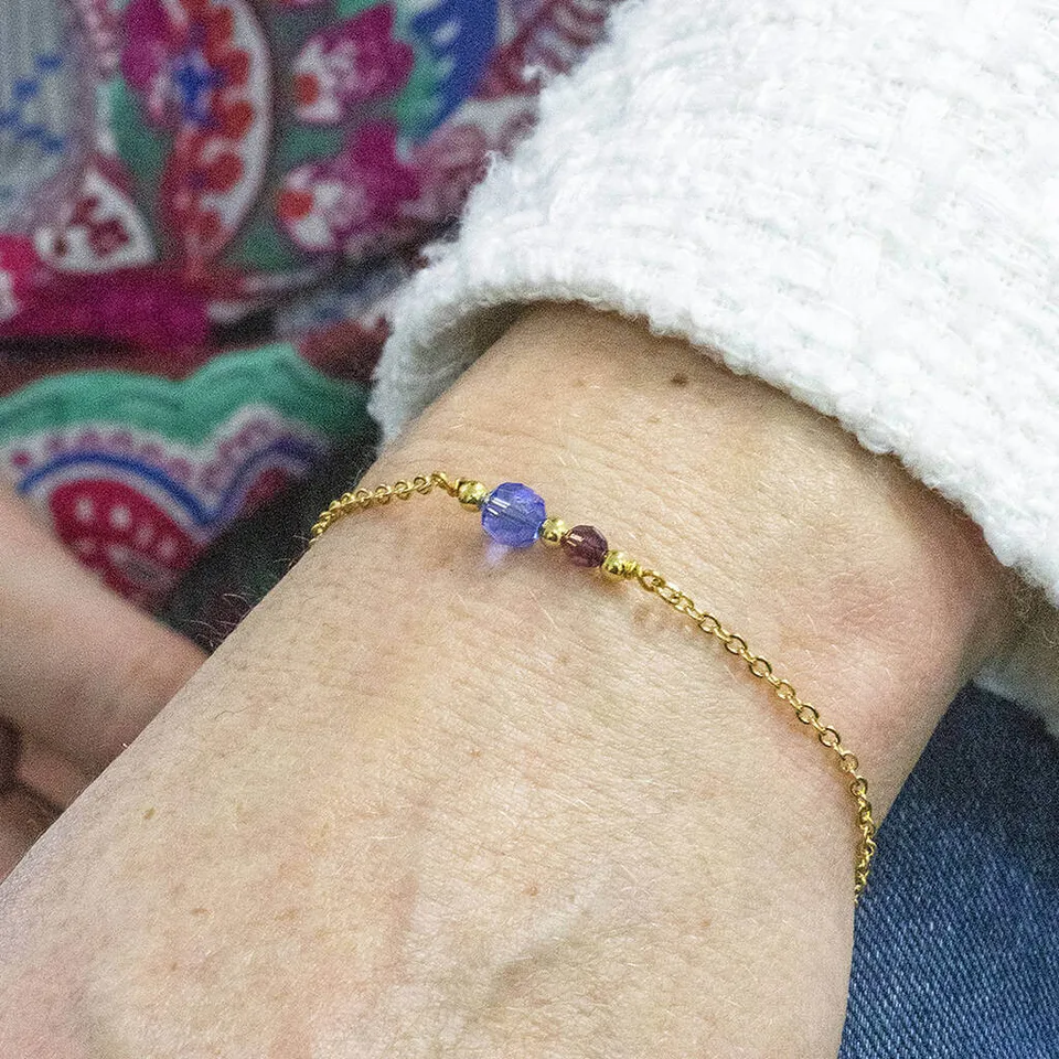 Joy by Corrine Smith Mother and Child Armband Geburtsstein Silber