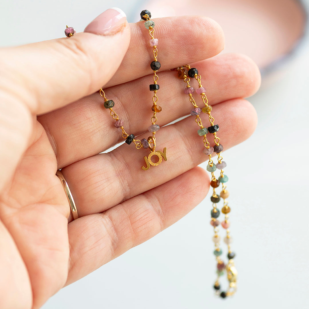 Joy by Corrine Smith Mixed Gemstone Joy Halskette Gold