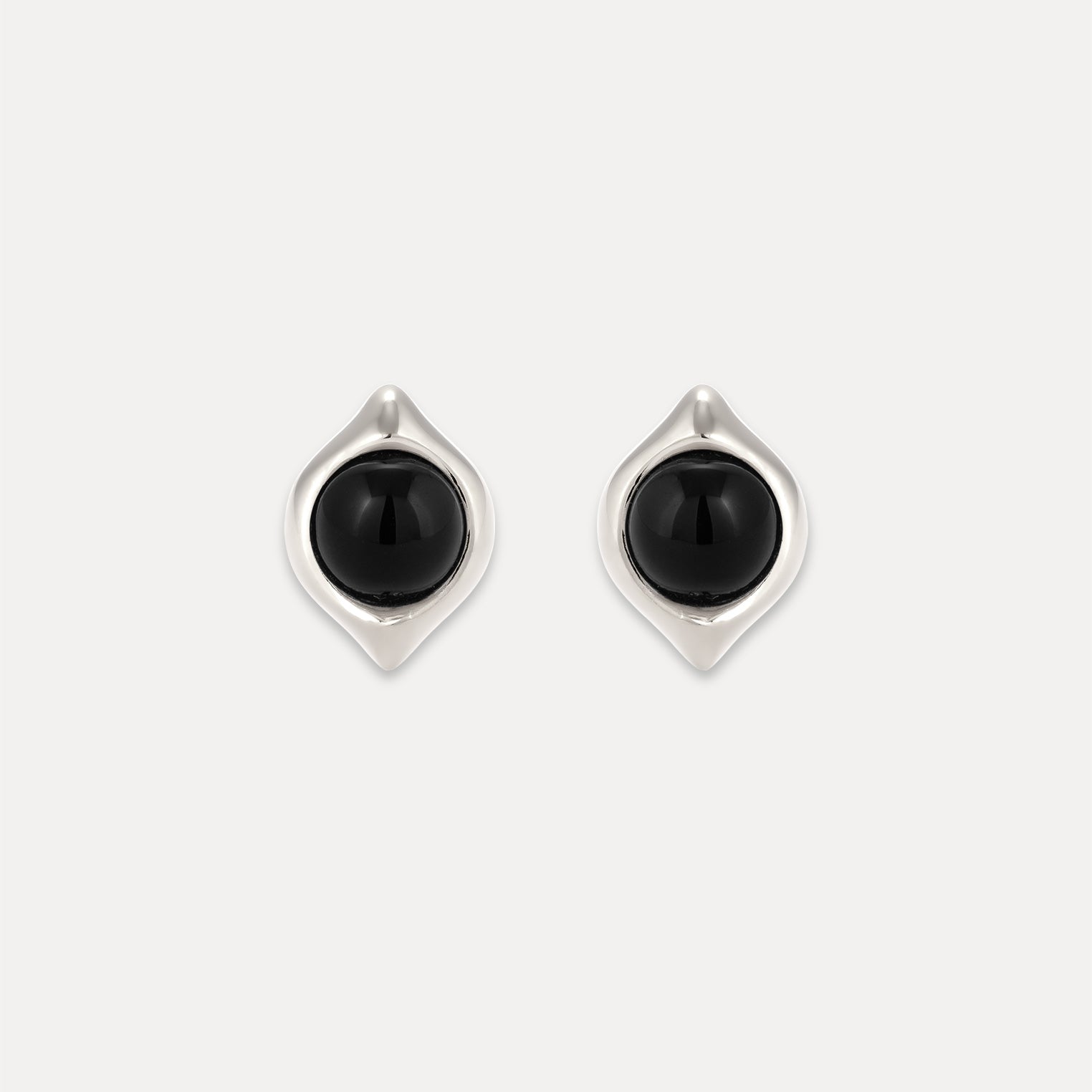 Stilnest Eden Pea Ohrstecker Onyx 24k Gold Vermeil Cabochon
