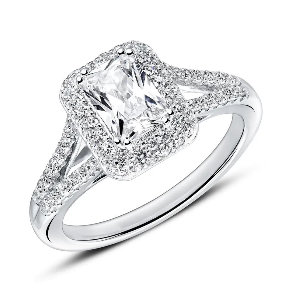 JEWLIX Verlobungsring 925 Silber Zirkonia eckig 58mm