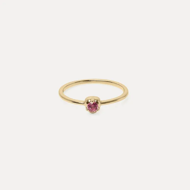 Stilnest Mini Birthstone Ring 585 Gold Granat 52