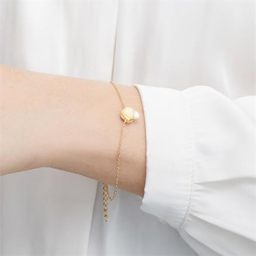 JEWLIX ID Muschel Armband Silber vergoldet Perle