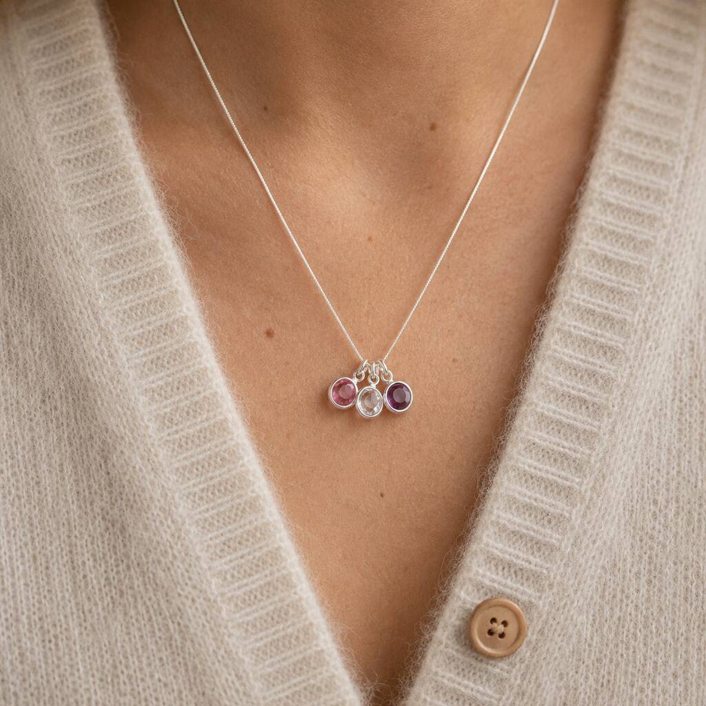 Joy by Corrine Smith Family Birthstone Charm Halskette Silber