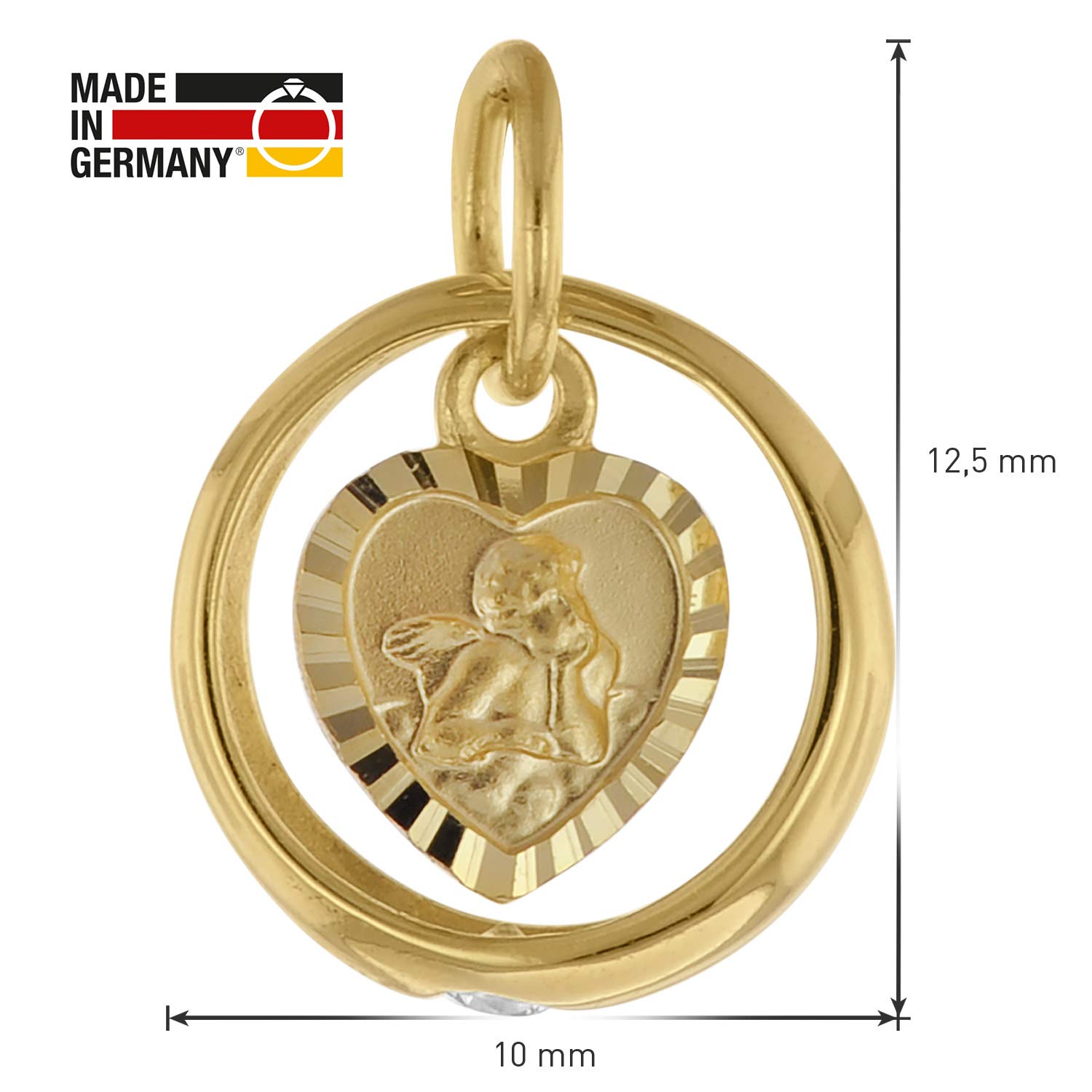 trendor Halsketten Taufring Engelherz Gold 333 Kette 42 cm