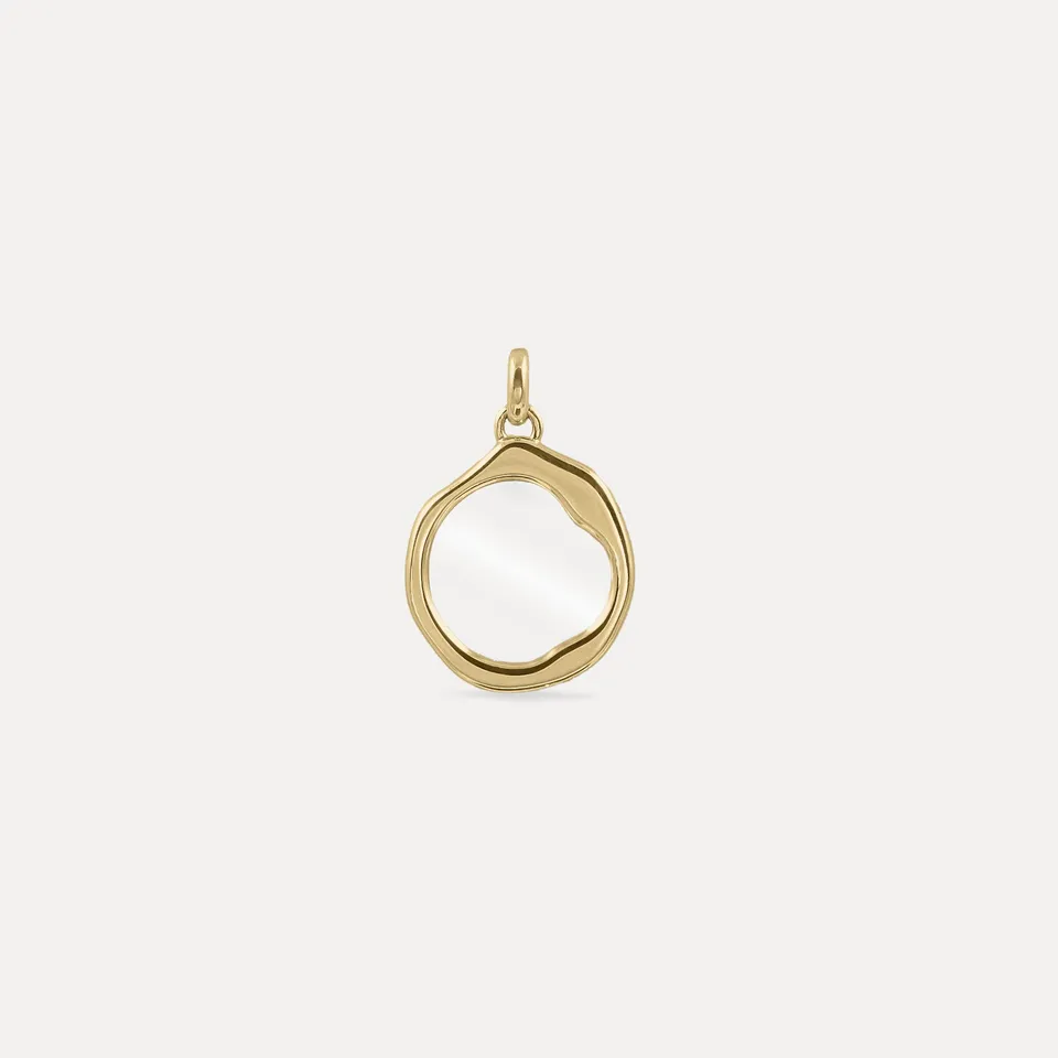 Stilnest Quarz Organic Anhänger 585 Gold Massivgold