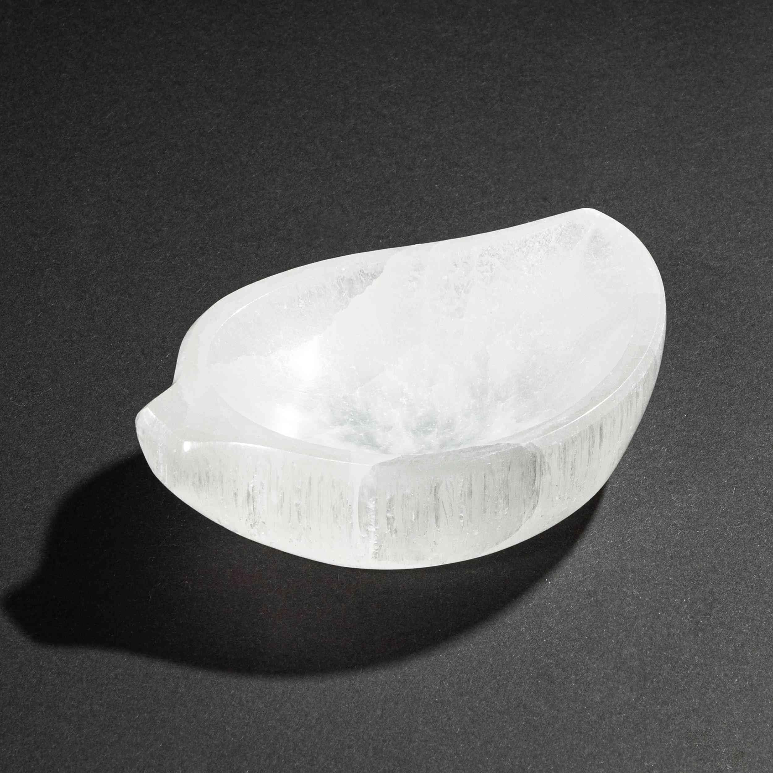 NKlaus Healing Crystals Selenit-Schale Blattform 10x7 cm