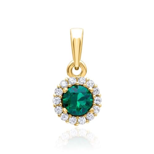 JEWLIX Ketten mit Anhänger 375 Gold Zirkonia grün