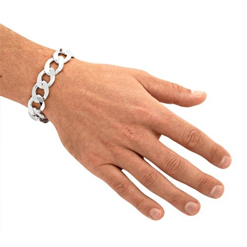 JEWLIX Panzerarmbänder PA0170 Herrenarmband 925 Silber 17mm