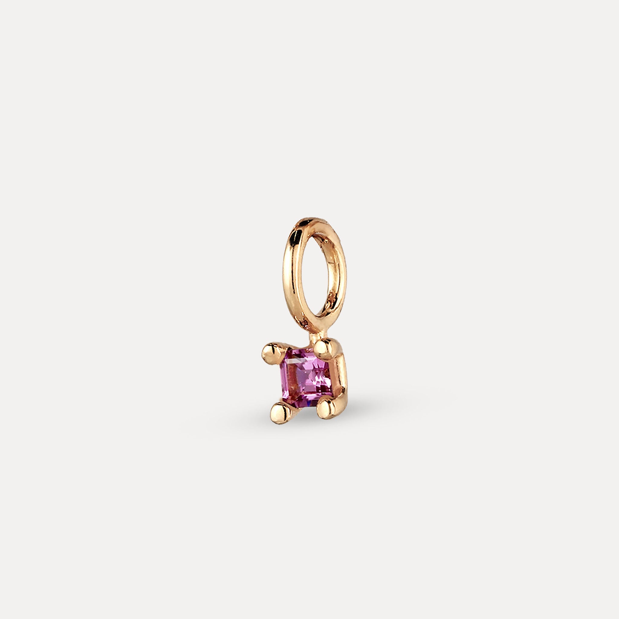Stilnest Granat Solitär Anhänger Square 585 Gold Lila