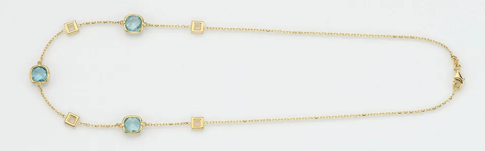 Eugen Rühle Colliers 37.3577 Collier 585 GG Sky Topas eckig
