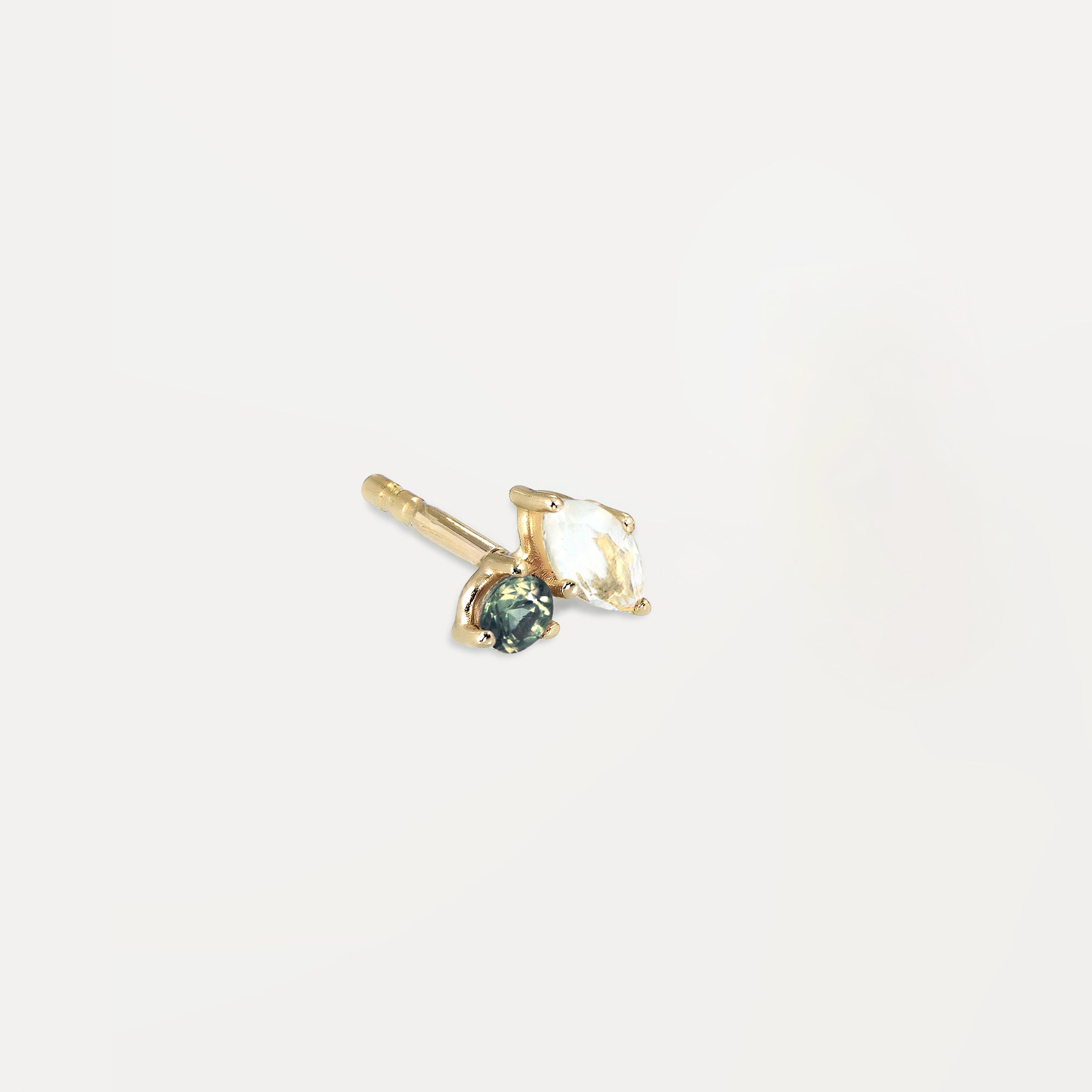 Stilnest Joy Ohrstecker Single Mondstein Saphir 585 Gold