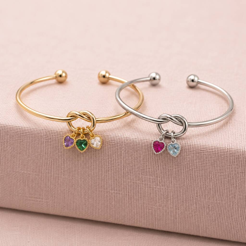 Joy by Corrine Smith Freundschaft Armreif Geburtsstein Herz Gold