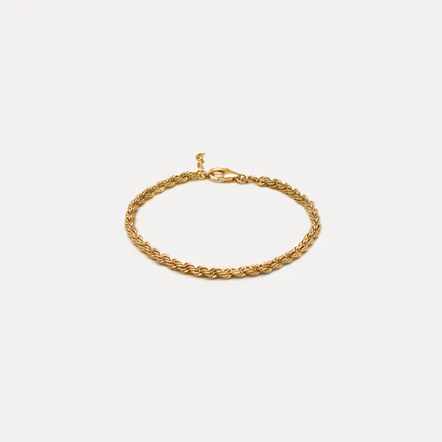 Stilnest Kordel Armband 24k Gold Vermeil 17+2cm